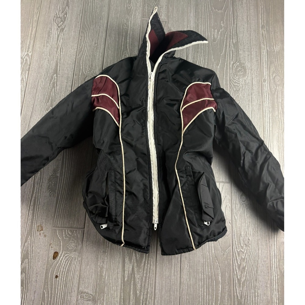 Vintage 70s 80s Arctic Wear Snowmobile Jacket Black Burgundy Mens Size Medium